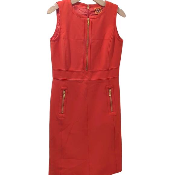 Tory Burch Dresses & Skirts - Tory Burch Mariel Orange 1/2 Zip Wool Blend Mini Dress Women's Size 4
